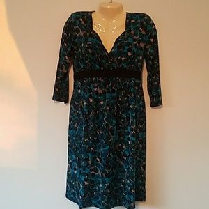 Motherhood Maternity Blue/Green Pattern Dress